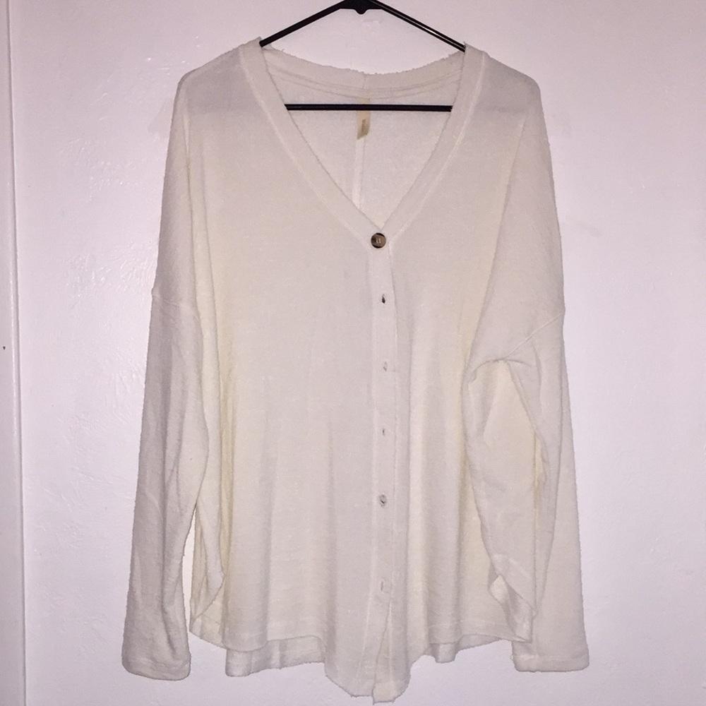 White button up cardigan